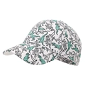 Weiße Kinder-Baseballkappe mit grün-schwarzem All-over-Cartoon-Dinosaurier-Print - Dinosaurier Druck - Grün