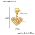 Herzanhänger aus vergoldetem Edelstahl mit funkelndem Zirkonia-Pavé für DIY-Schmuck - Gold Herz Strass Anhänger Ohne Kette
