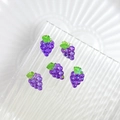 Set of 5 cute purple grape charms for DIY fruit nail art and resin crafts decoration - Grapes