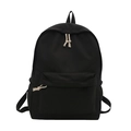 Minimalist black lightweight nylon backpack for students and casual travel - Black