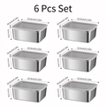 6 Pcs Set of stainless steel food storage containers with lids, 13.5x10.5x5cm size - Small 6 Pcs Set with Lids