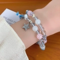 Bracelets en perles avec pendentifs étoile et cœur, rose et bleu pour les couples - Bracelet Étoile à Perles Bleues