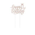 Roségoldener Glitzer Happy 43rd Birthday Tortenstecker mit Krone und Sternen - 43. Geburtstag (43) / Roségold