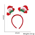 Detail of Christmas headband with spring snowmen and product dimensions 23x21cm - Butterfly Santa with Springs