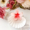 Pince à cheveux fleur de frangipanier rose dégradé pour coiffures féminines élégantes - Rouge