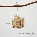 6cm Kraft Christmas gift box ornament hanging from a rustic twig decoration - Gift Box