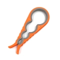 Orange 4-in-1 multifunctional plastic bottle opener with grey anti-slip rubber lining - L / Orange
