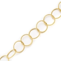 Golden stainless steel jewelry chain with textured diamond-cut oval links for DIY making - 4# (Gold Faceted Texture Ring Chain)