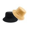 Classic reversible cotton bucket hats in black and khaki with stitching details - Khaki/Black