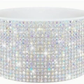 Protective protective sleeve for tumblers featuring sparkling silver iridescent rhinestones - Pearl AB Rhinestone/Pearl White Sleeve