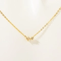 Collana in acciaio inossidabile placcato oro 18K con doppio ciondolo in zircone tondo - Aprile Trasparente