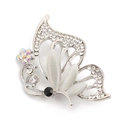 Elegant silver butterfly brooch featuring opal wings and shimmering rhinestones - Style 13/Silver Cat Eye Stone Butterfly
