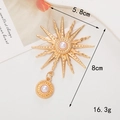 Golden sunburst pendant with pearls for phone cases and shoes, 8cm tall accessory - Gold Apollo Pearl Pendant