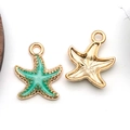 Ciondolo a forma di stella marina in lega con smalto verde menta per gioielli fai da te - Stella Marina Oceano