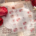 Adesivi 3D traslucidi a forma di sigillo di cera con rose per decorazioni fai-da-te - Rosa Austin