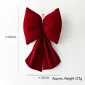 Grande fiocco natalizio in velluto rosso per albero, decorazione appesa 45x25cm - Grande Velluto Rosso (172g)