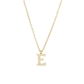 Chic 18K gold titanium necklace featuring a micro-pave zircon letter E pendant for women - Gold-E