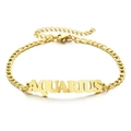 Goldenes Sternzeichen-Armband Wassermann aus Edelstahl mit verstellbarer Kette - Gold-Wassermann