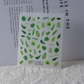 Macro view of green tropical leaf 5D embossed nail art stickers on knit background - TS-044 (Tropical Plants)