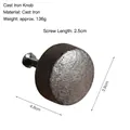 Vintage industrial cast iron drawer knob in dark grey finish including mounting screw - Large Round Mushroom Knob