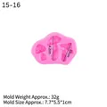 Pink silicone mushroom fondant mold with three sizes for DIY cake decorating - Style 2# Mushroom (15-16) / Pink