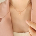 Minimalistische roségoldene Glückszahl 7 Halskette mit zarter Schlangenkette für Damen - 40+5cm / Roségold