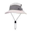 Cappello da sole impermeabile beige e grigio con logo montagna e laccio regolabile - Beige (Asciugatura Rapida Impermeabile)
