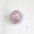 Pink 8cm Christmas ball ornament with silver sequins, beads and crystal leaf patterns - Pink Lace Ball