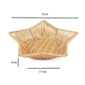 Star-shaped woven fruit basket in light brown with 32cm diameter for home storage - Star Shaped Yellow Large