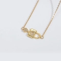 Collana dorata con ciondolo a lucchetto a cuore, zirconi e piccolo cuore abbinato - Lucchetto a cuore