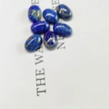 Deep blue oval lapis lazuli cabochon stones with natural golden mineral inclusions - 10*14mm / Lapis Lazuli