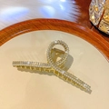 Pince à cheveux dorée élégante avec perles et strass au design croisé chic - 79# Perle Strass Croix