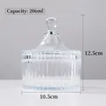 Vertical ribbed glass aromatherapy jar 206ml capacity with 12.5cm height and lid - Single Glass Jar (With Lid)