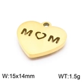 Goldenes Herzanhänger mit MOM-Gravur und Ausschnitt-Design für DIY-Schmuck - Gold