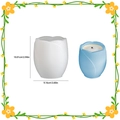 Tulpvormige siliconen mal voor DIY kaarsen en hars, afmeting 10,01cm x 9,16cm - Tulpenknop Stijl 001 (Hoogte 10,01 cm) / Wit