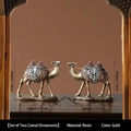 Set of two golden resin camel ornaments with intricate vintage patterns for luxury decor - Camel Ornaments Set of 2 (Gold)