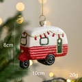 Addobbo per albero di Natale camper vintage rosso e bianco, decorazione da 10 cm - Furgone