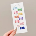 Set of 10 colorful bone-shaped hair clips with polka dots for kids and girls - 1# Small Bone Clips Set of 10