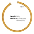 Golden stainless steel spiral choker necklace with rhinestones and 12mm width detail - 12mm Wide Spiral Choker (XL134) / Gold