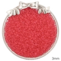 Perline di vetro rosso opaco da 3 mm per gioielli fai-da-te in un vassoio d'argento - Stile 2 3mm Rosso Agata (220pz)