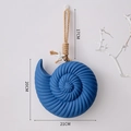 Decorazione da parete con conchiglia blu mediterranea ornamento nautico con corda e stella marina. - Conchiglia / Blu scuro