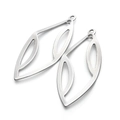 Pair of hollow leaf-shaped stainless steel pendant charms for DIY jewelry making - Leaf Shape Pendant 18mmx49mm