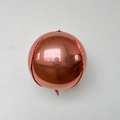 Metallic rose gold 4D orb aluminum foil balloon in spherical shape for party decoration - 18 Inch / Rose Gold