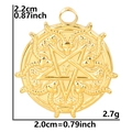 Dettaglio del ciondolo pentacolo testa di capra placcato oro 18k con misure 2,2x2,0cm - Ciondolo / Oro
