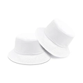 White reversible bucket hat set for parent and child in breathable cotton fabric - Double-Sided White