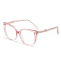 Occhiali anti luce blu gatto rosa trasparente con aste rinforzate in metallo - Rosa Chiaro Lente Trasparente