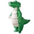 Funny green crocodile inflatable costume with white belly stripes for Halloween party - Inflatable Crocodile Head Dragon (adult 190cm) / One Size