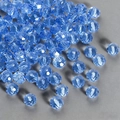 Macro detail of royal blue faceted crystal glass beads scattered on matte background - 4mm Rondelle Beads 170pcs/Pack / Light Blue
