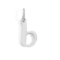 Polished silver stainless steel lowercase letter b pendant with top loop bail - Lowercase b - Steel Color
