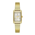 Elegante reloj cuadrado dorado para mujer con números romanos y correa de acero - Dorado